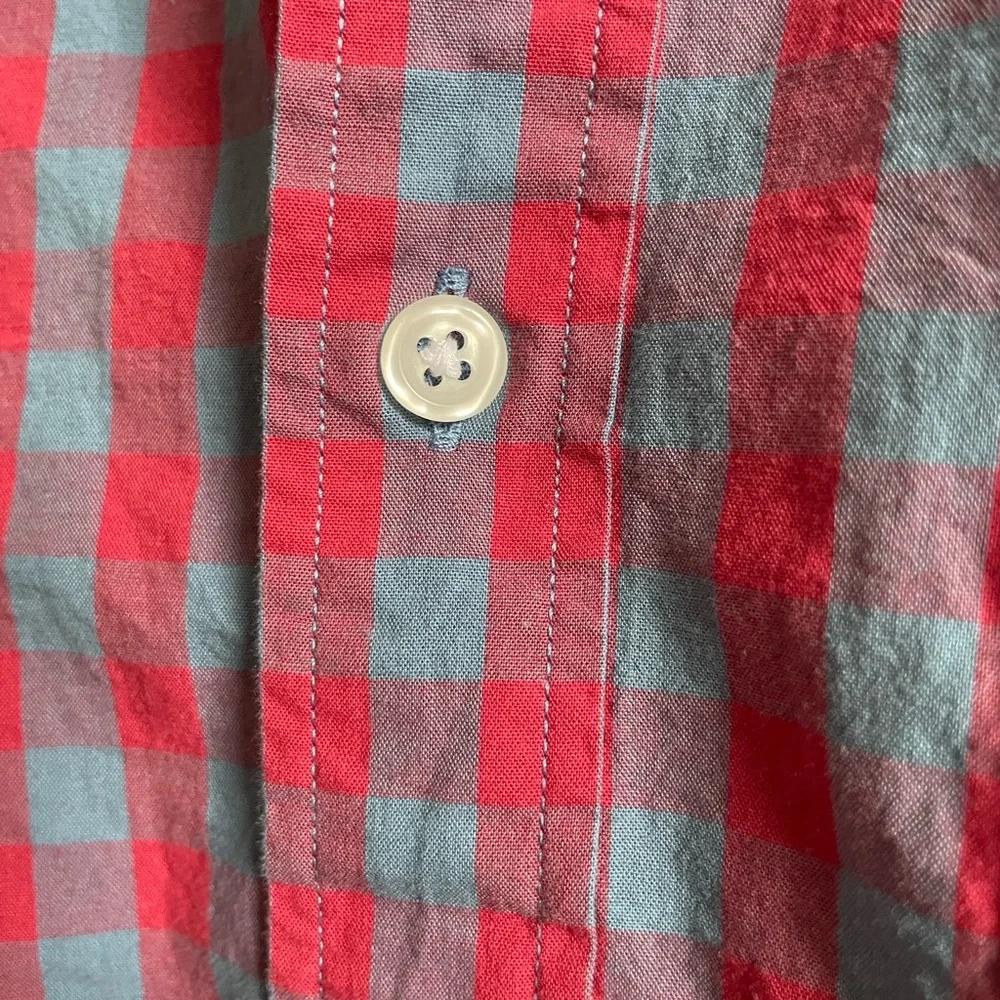 J. Crew Red and Blue Checked Button-Down Shirt